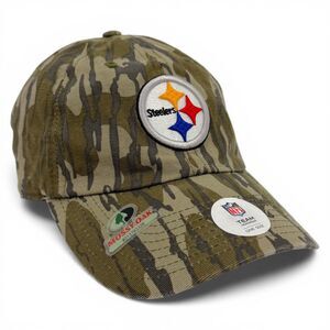 NWT NFL Team Apparel Pittsburgh Steelers Mossy Oak Camouflage Strapback Hat